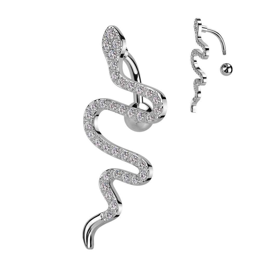 Belly Ring - Top Down Snake-hotRAGS.com