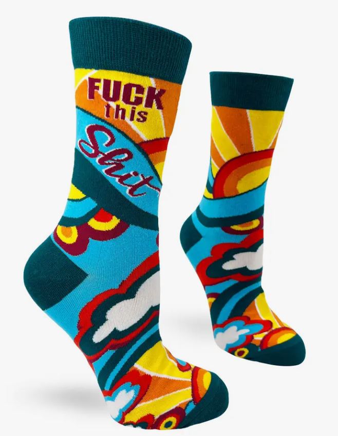 Socks - Fuck This Shit Ladies' Crew Socks-hotRAGS.com