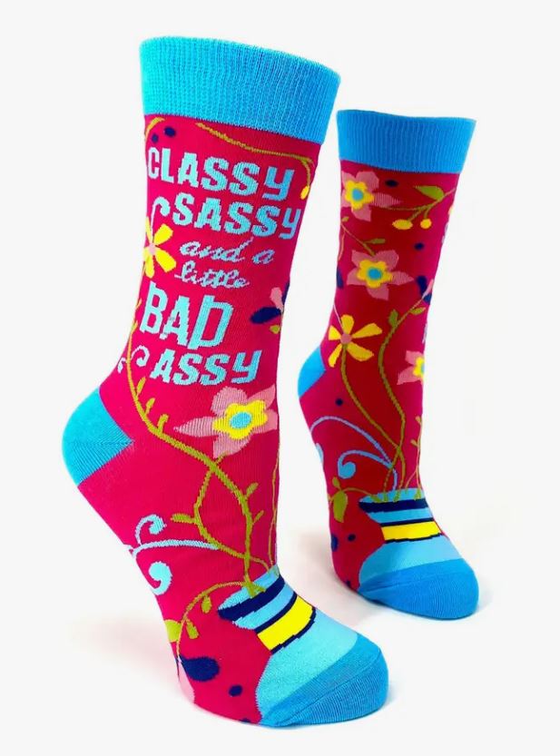 Socks - Classy Sassy and a Little Bad Assy - Women's Crew Socks-hotRAGS.com