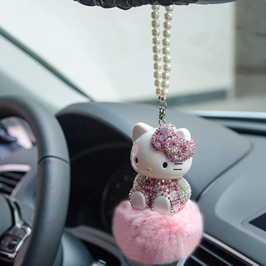 Hello kitty rear view mirror cover deals