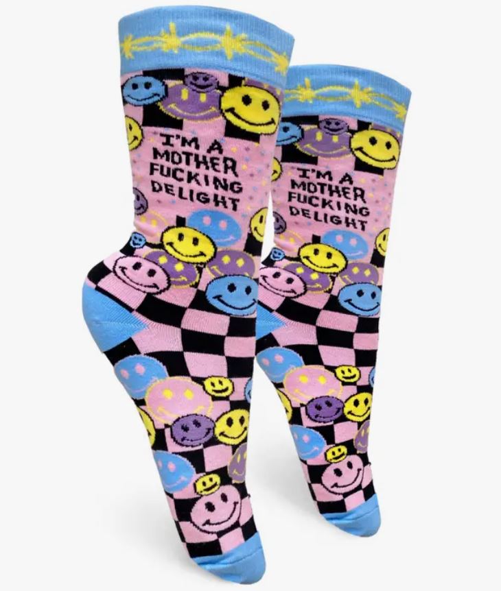 Mother Fucking Delight Crew Socks-hotRAGS.com