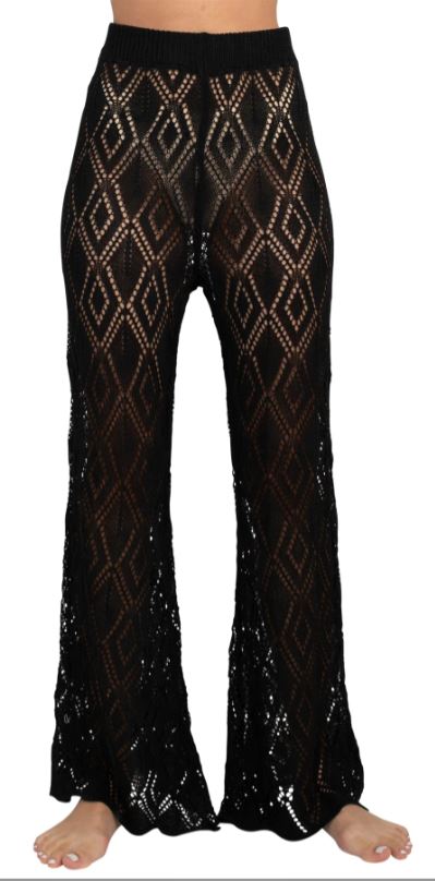 Diamond Knit Beach Bellbottom Pants-hotRAGS.com