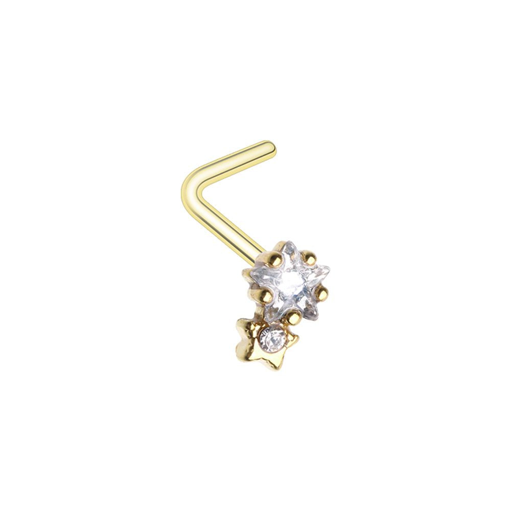 L Shape - Twinkle Star Nose Ring-hotRAGS.com