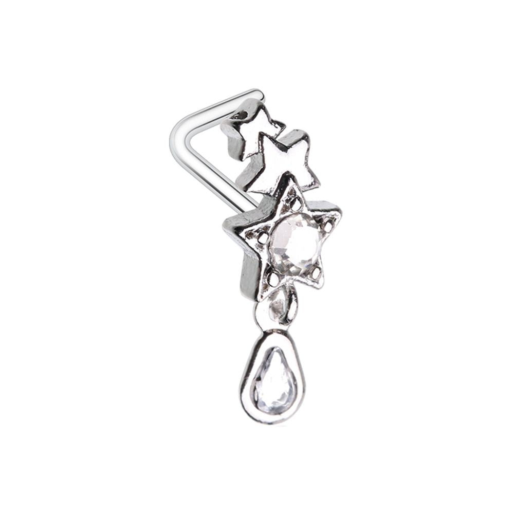 L Shape Nose Ring Shoot Stars