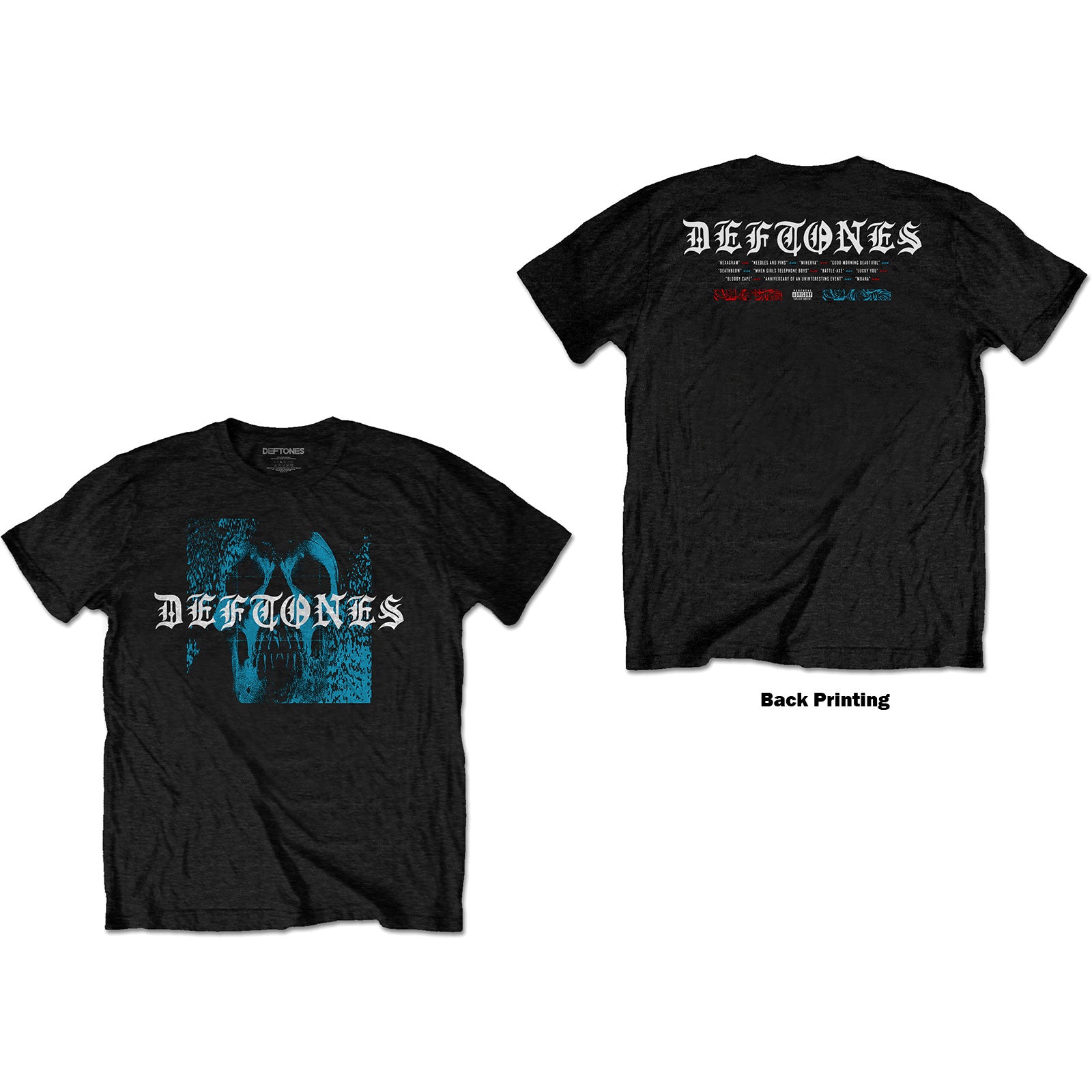 T-Shirt - Deftones Static Skull-hotRAGS.com