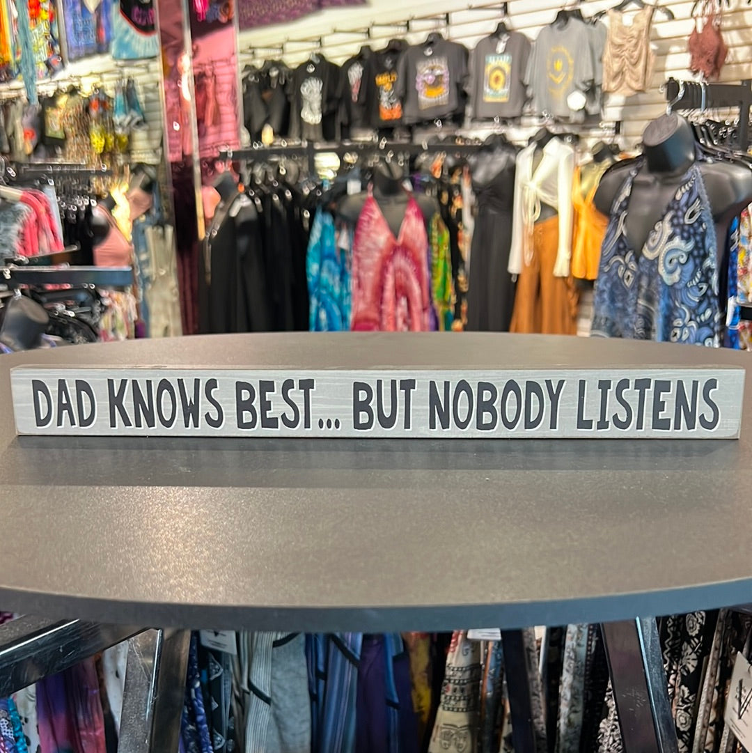 Sign Wooden Dad Knows Best-hotRAGS.com