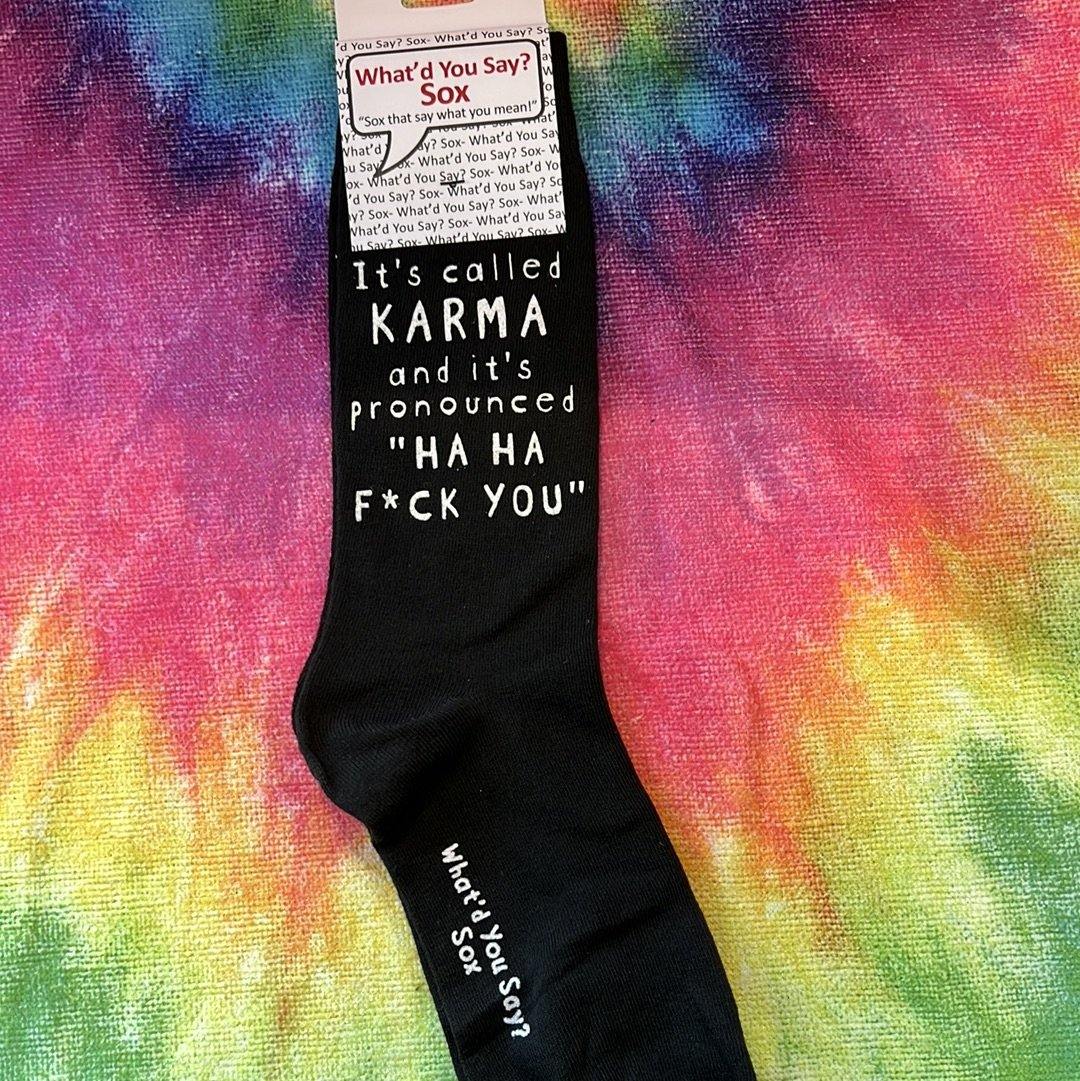 Socks - It's Called Karma and it's pronounced "Ha Ha Fuck You"-hotRAGS.com