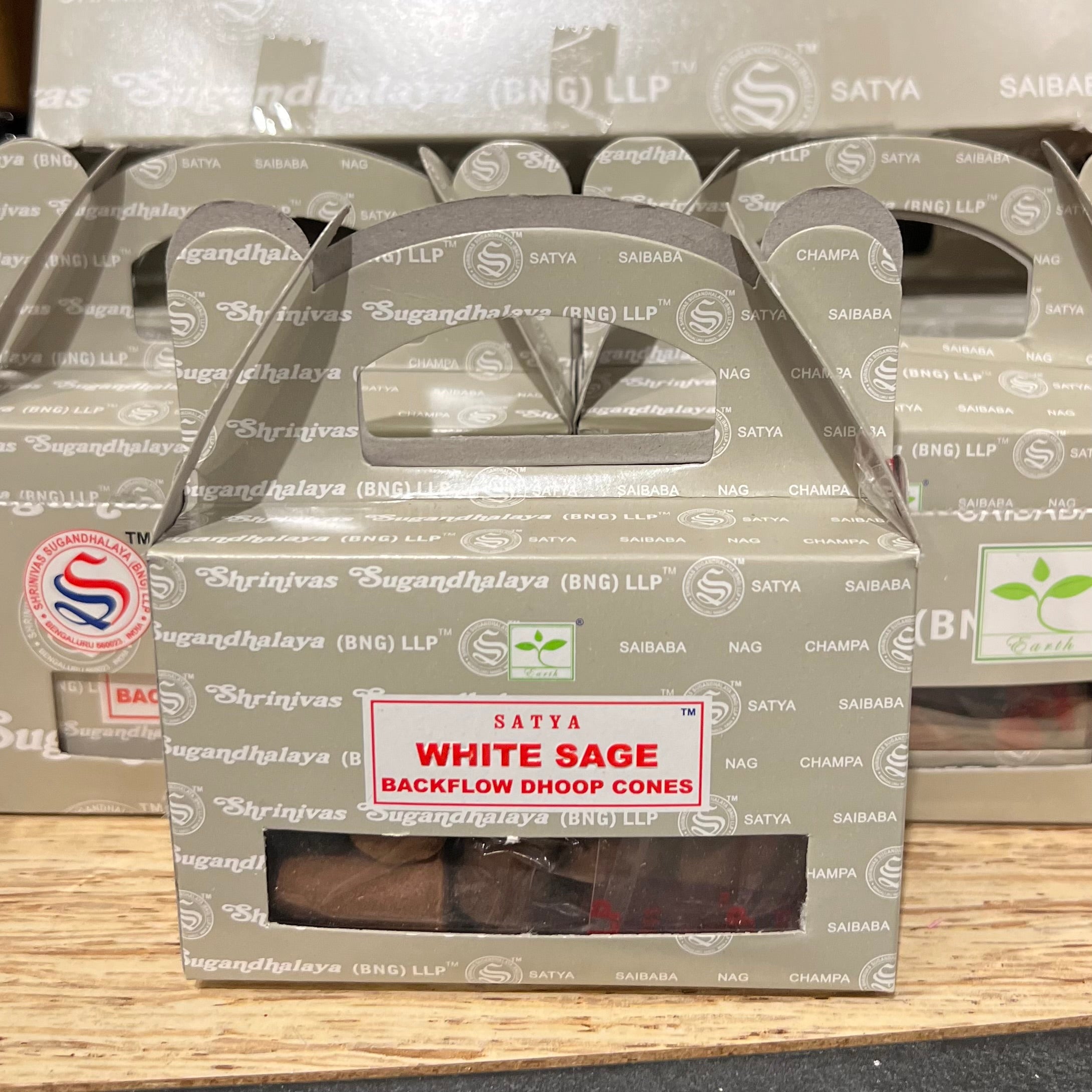 Satya Sai Baba White Sage Backflow Incense Dhoop Cones-hotRAGS.com