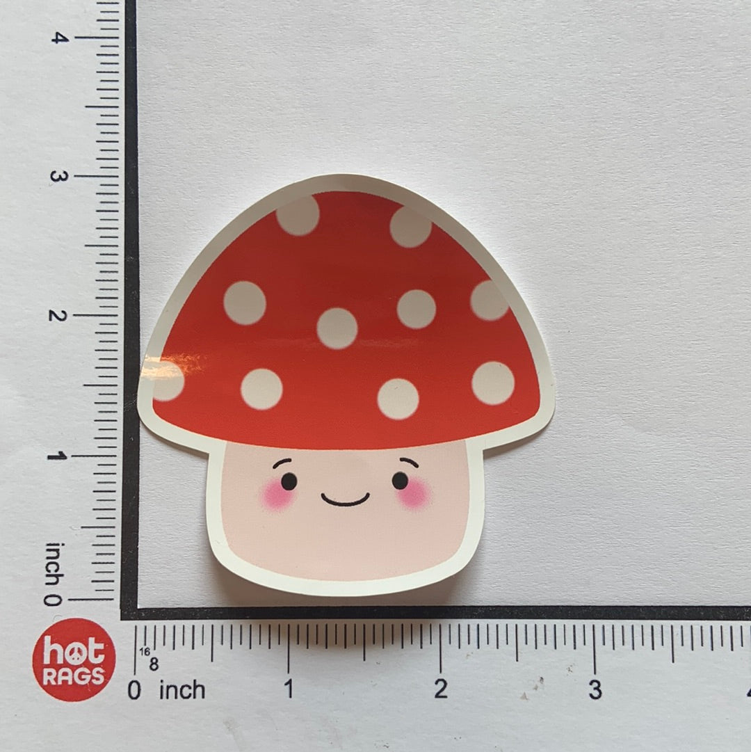 Cute kawaii red mushroom vinyl sticker-hotRAGS.com