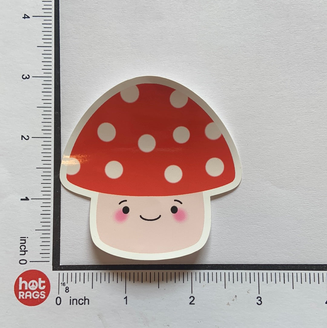 Sticker - Cute Kawaii Red Mushroom Vinyl Sticker-hotRAGS.com