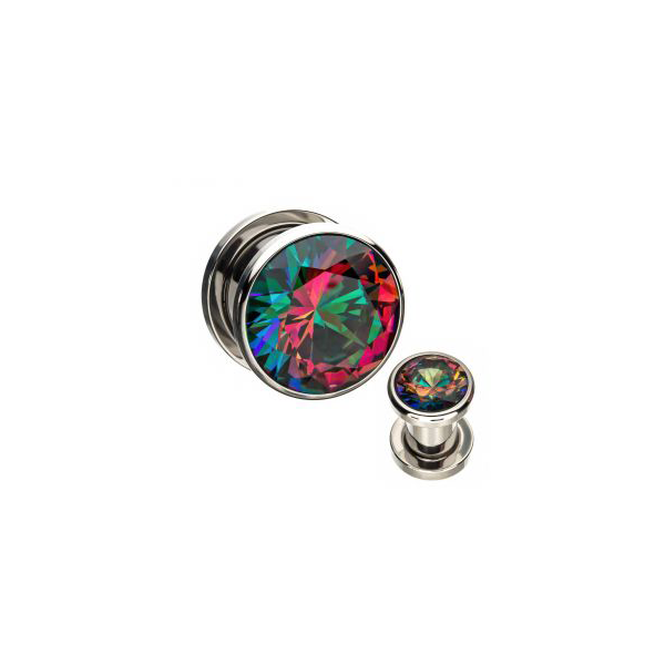 Plug  - Iridescent Cubic Zirconia-hotRAGS.com