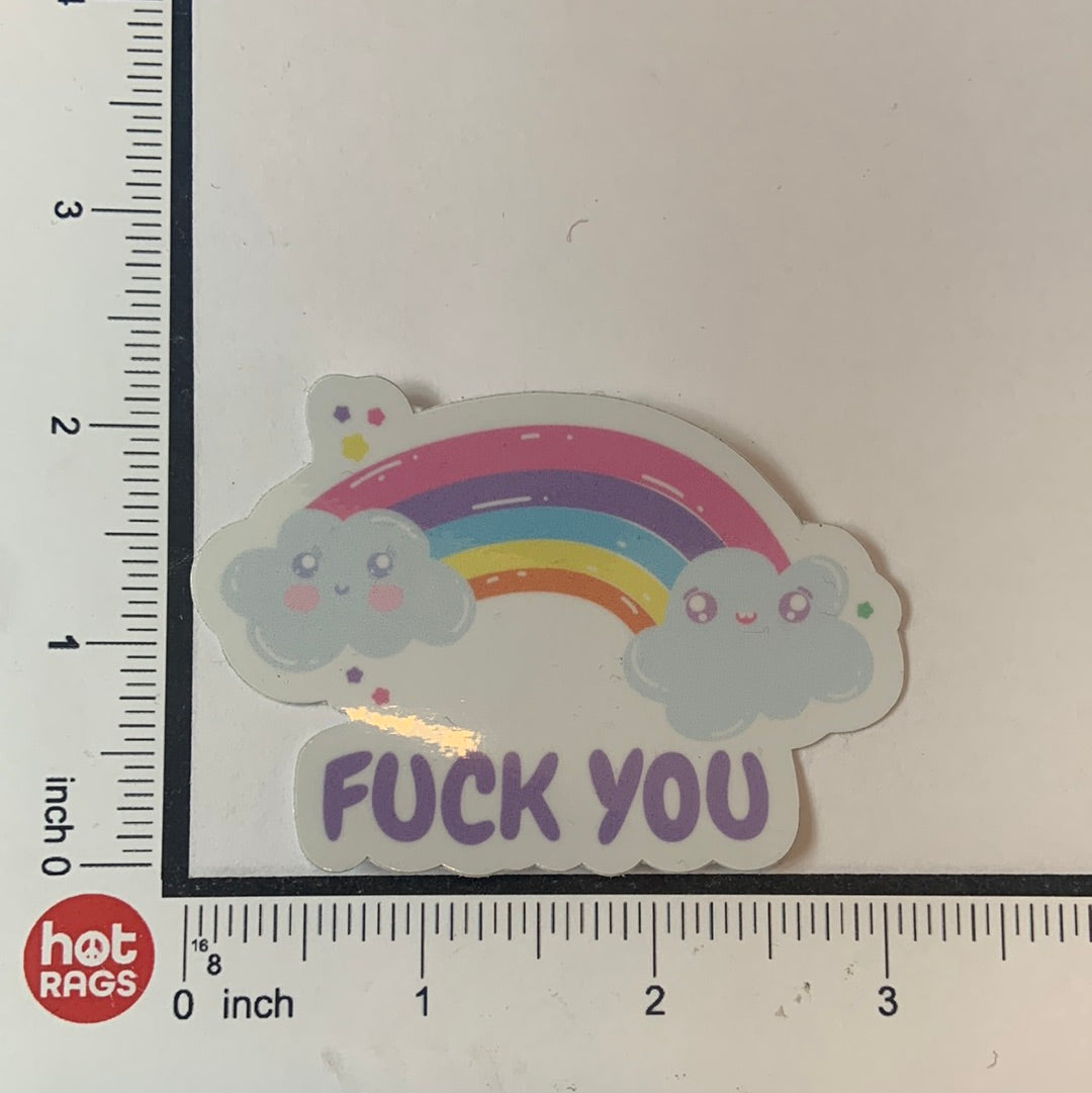 Sticker Kawaii Rainbow F**k Yo-hotRAGS.com