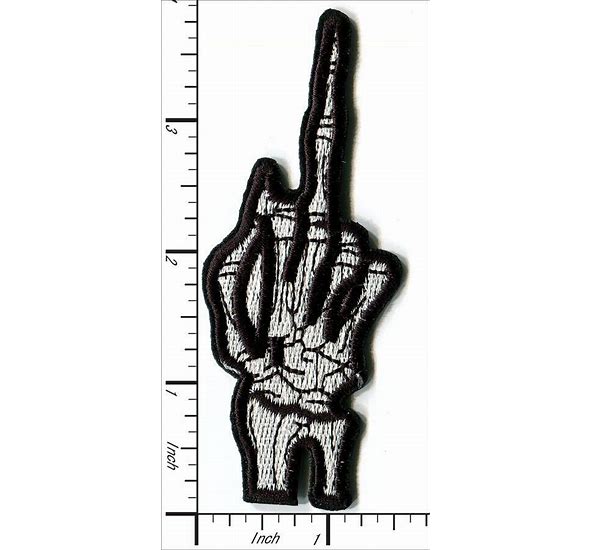 Middle Finger Skull Patch-hotRAGS.com