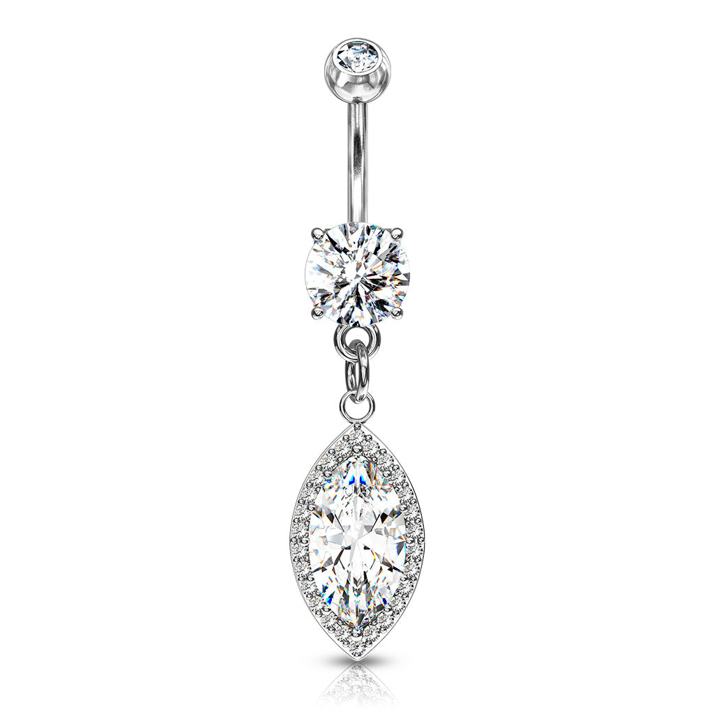 Belly Ring - Round Cubic Zirconia - Large-hotRAGS.com