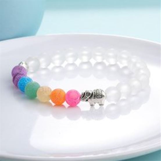 Bracelet - Chakra Frosted Glass-hotRAGS.com