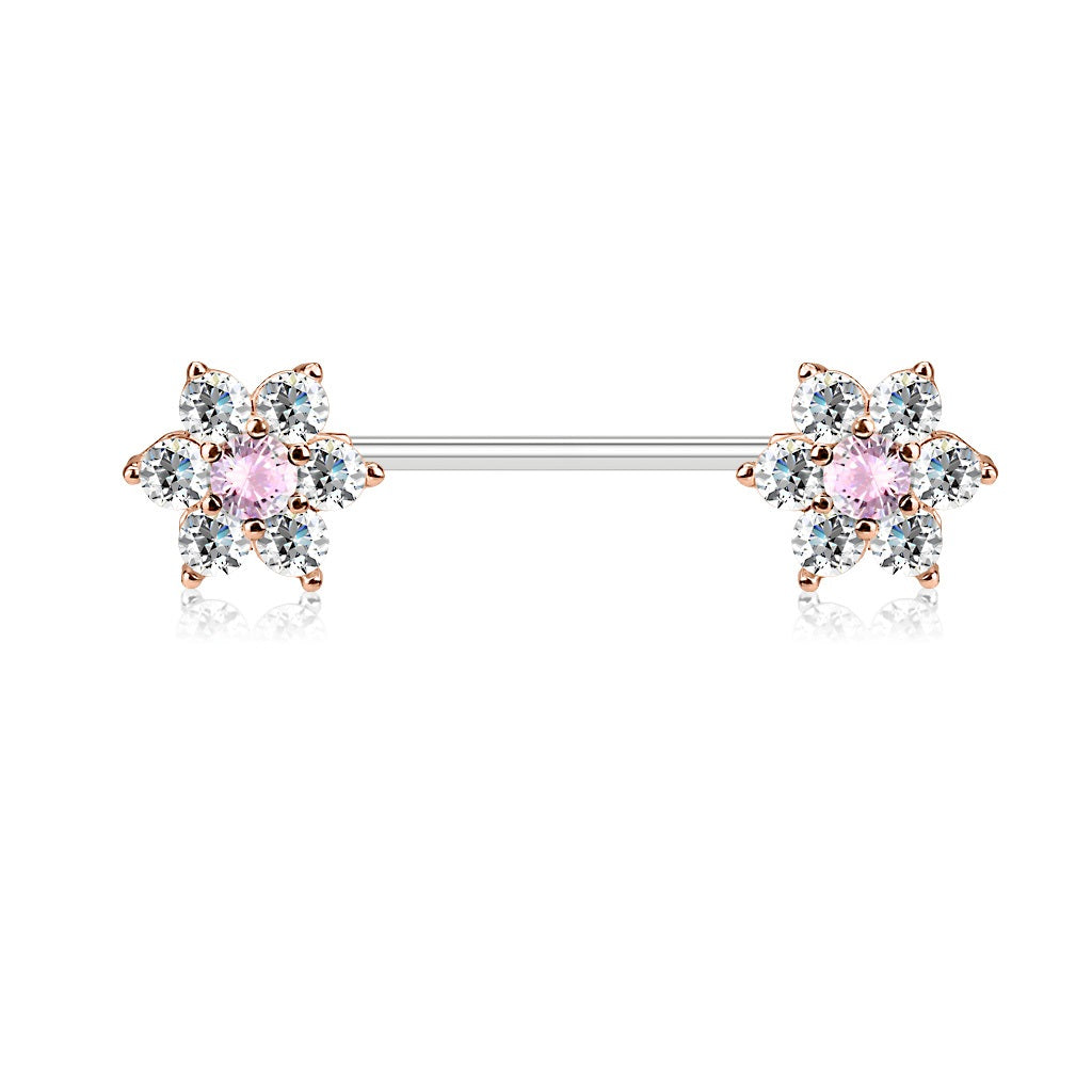Nipple Cubic Zirconia Flower-hotRAGS.com