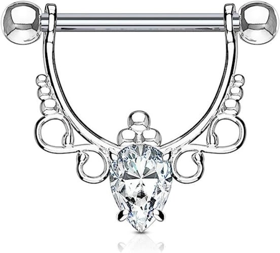 Nipple Cz Pear Clear-hotRAGS.com