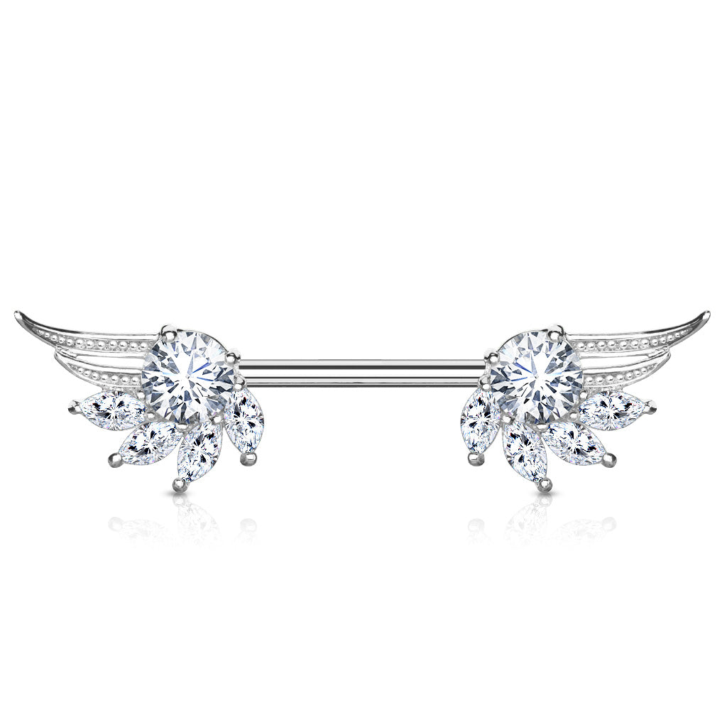 Cubic Zirconia Wings Nipple Ring-hotRAGS.com