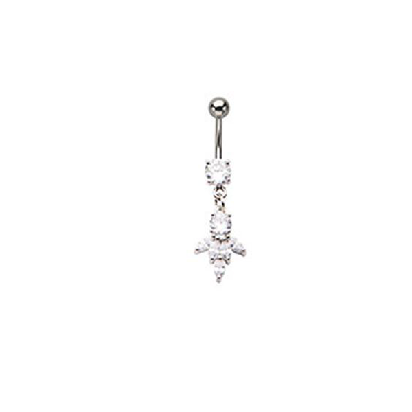 Belly Ring - Cubic Zirconia - Gem Clear-hotRAGS.com