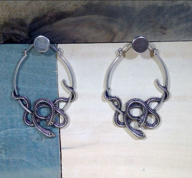 Earrings - Snakes Antiqued-hotRAGS.com