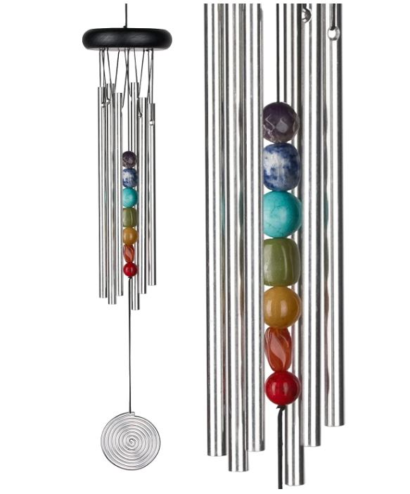 Woodstock Wind Chimes for Outside, Outdoor Decor, Outdoor and Patio Decor, Porch Decor, Meditation, Yoga, Awareness, Relaxation, 17"-hotRAGS.com