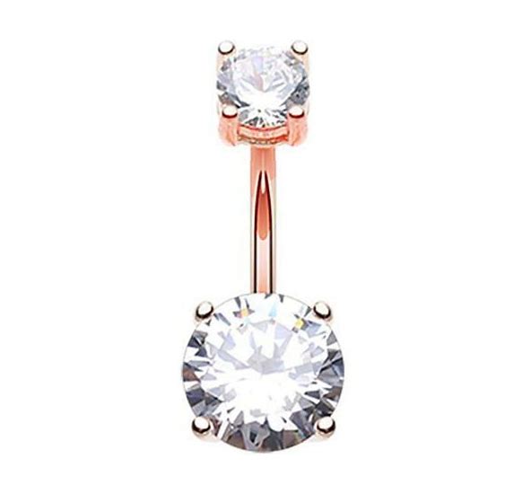 Belly Ring Rosegold Cz-hotRAGS.com