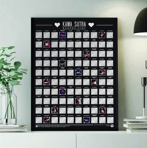 Game - 100 Kama Sutra Positions Scratch Off Bucket List Poster-hotRAGS.com