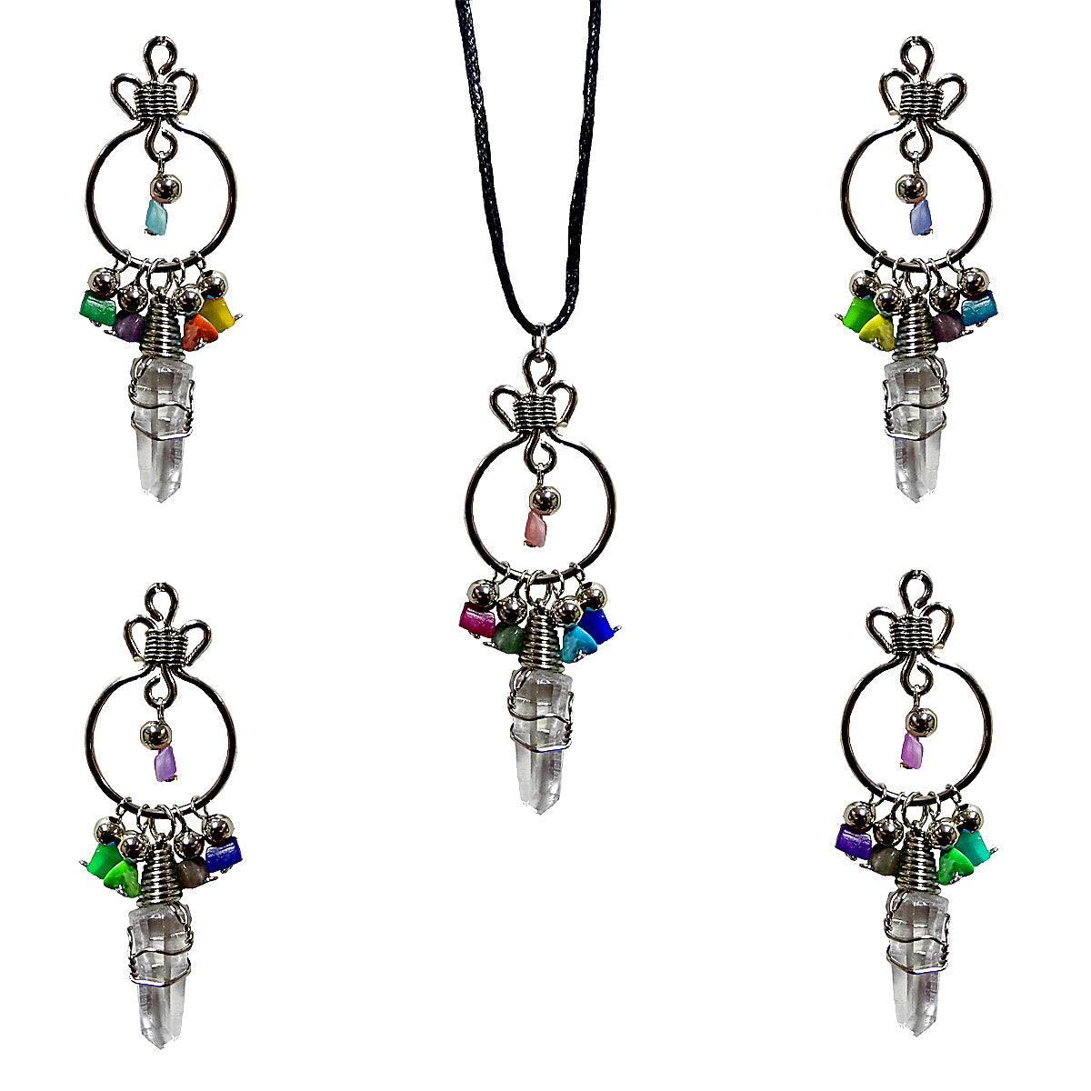 Necklace - Crystal Hoop Pendant-hotRAGS.com