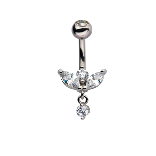 Belly Ring - Cubic Zirconia Drop-hotRAGS.com