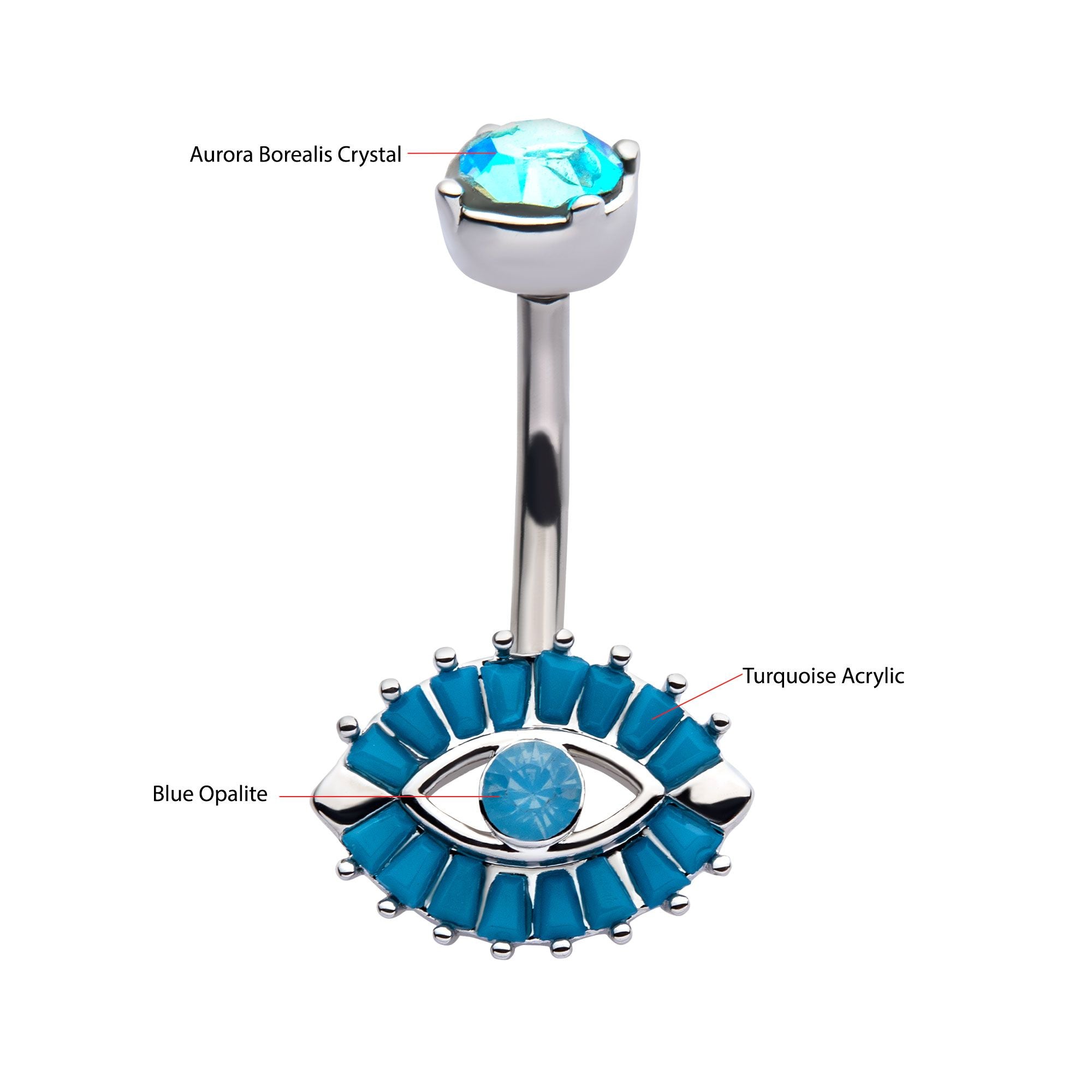 Belly Ring - Evil Eye Turquoise-hotRAGS.com