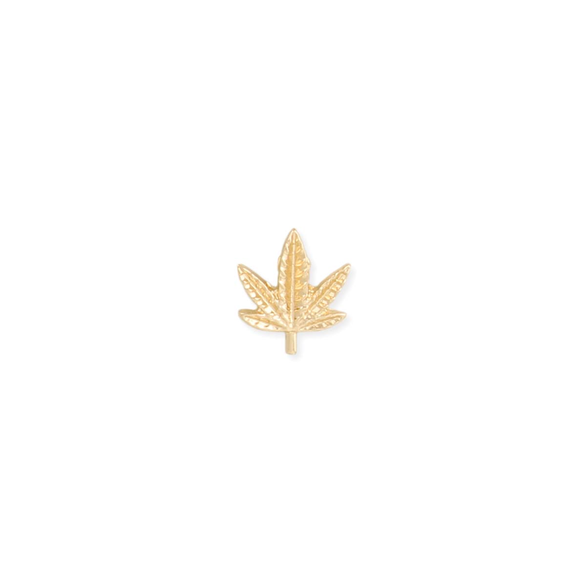 High Times Gold Cannabis Leaf Post Earrings-hotRAGS.com