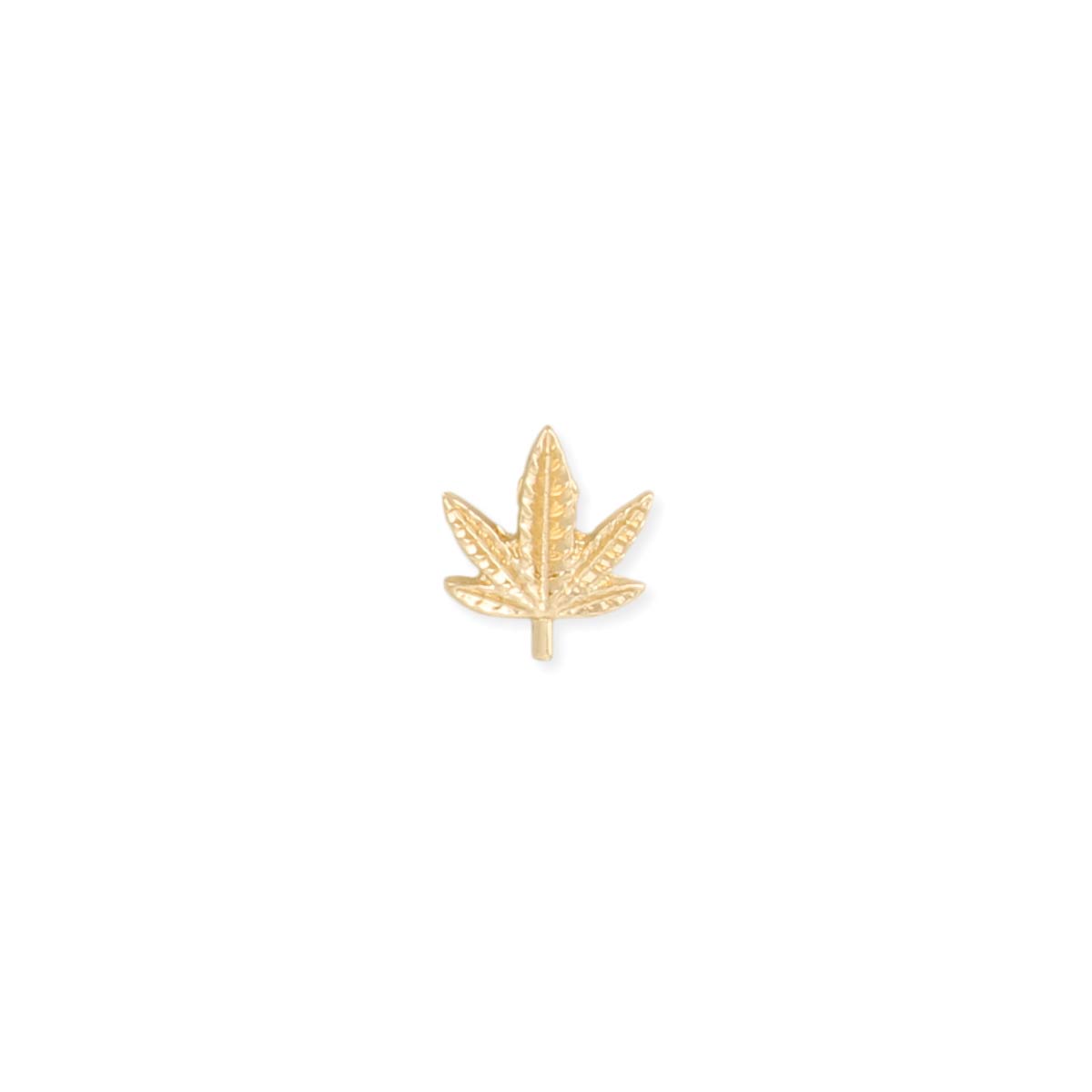 Earrings - High Times Gold Cannabis Leaf Post Earrings-hotRAGS.com