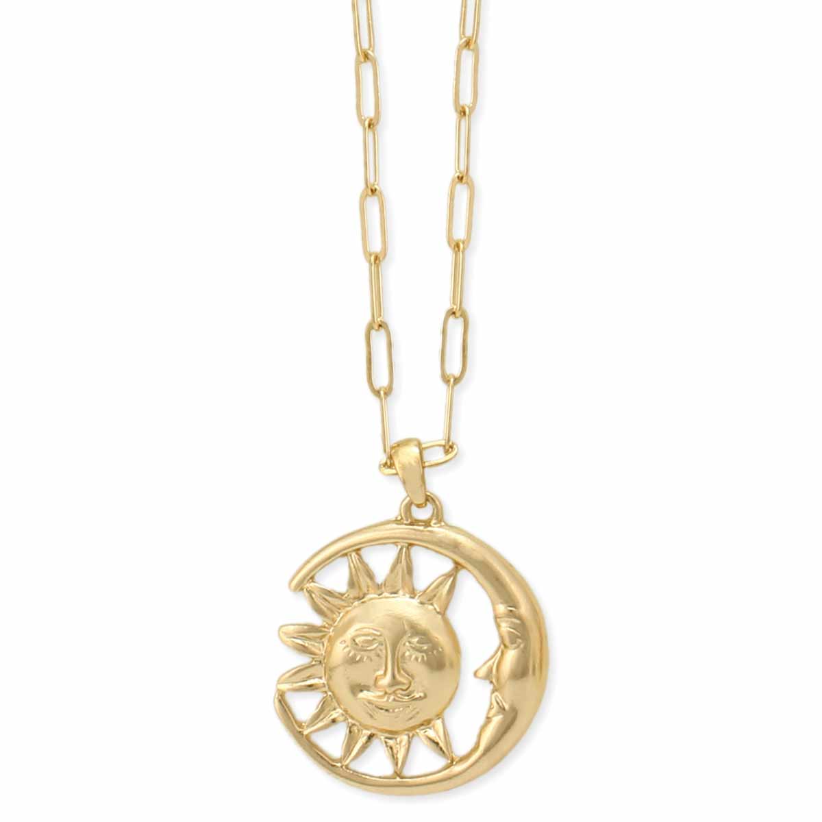 Necklace - Sun & Moon Gold Chain-hotRAGS.com