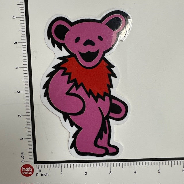 Sticker - Grateful Dead Bear - Large Pink-hotRAGS.com