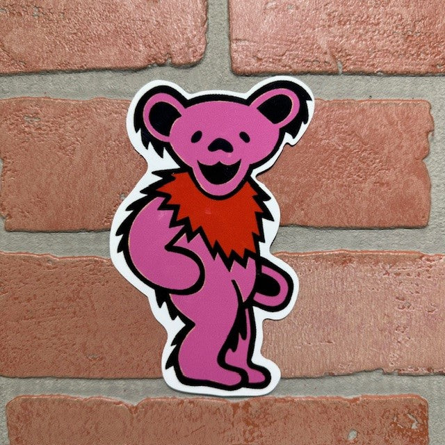 Sticker - Grateful Dead Bear - Large Pink-hotRAGS.com