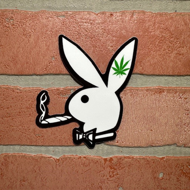 Sticker - Playboy Smoking With Leaf-hotRAGS.com