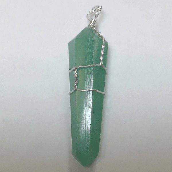 Green Adventurine Wire Wrap Necklace-hotRAGS.com