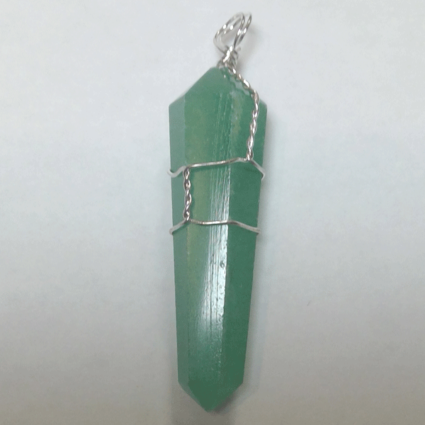 Necklace - Green Aventurine Wire Wrap Necklace-hotRAGS.com