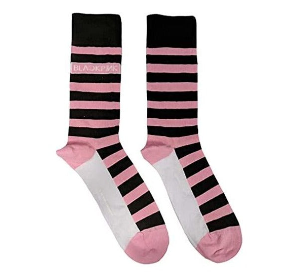 Socks - Black-Pink Stripe Logo-hotRAGS.com