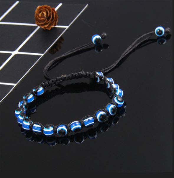 Bracelet - Evil Eye - Braid Black-hotRAGS.com