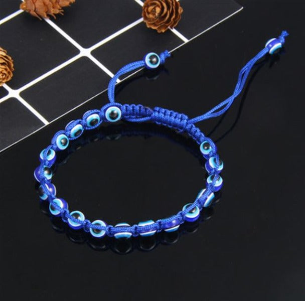 Bracelet - Evil Eye - Braided Blue-hotRAGS.com