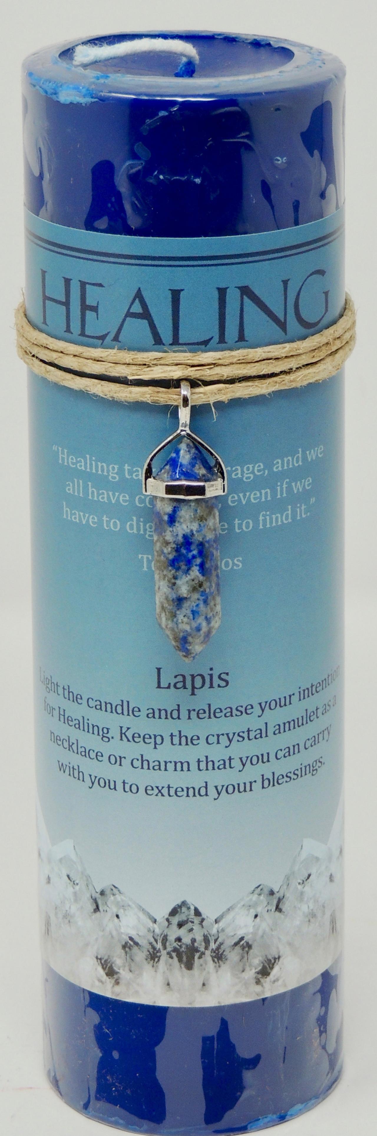 CRYSTAL Healing ENERGY PENDANT CANDLE 6" tall-hotRAGS.com