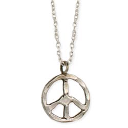 Necklace - Peace Sign Hammered-hotRAGS.com