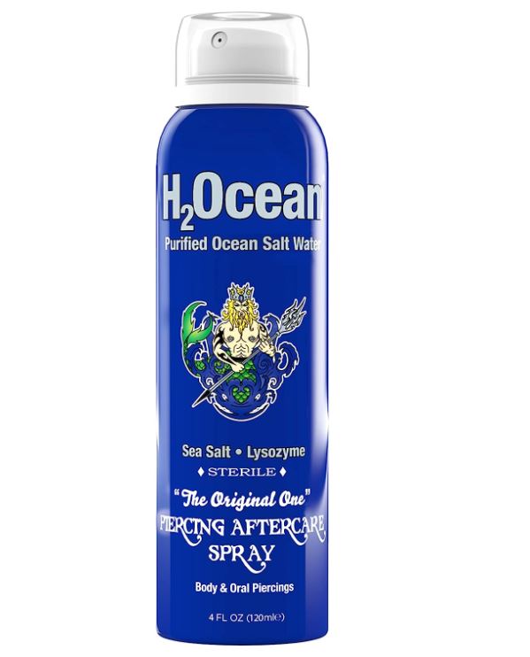 H2Ocean Piercing Aftercare Spray 4oz - Ear, Nose, Earring, Belly Button Piercing Wound Wash Cleaner with Sea Salt Saline Solution - Keloid Bump Scar Removal Treatment-hotRAGS.com