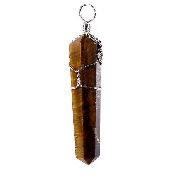 Necklace Tigers Eye Wire Wrap-hotRAGS.com