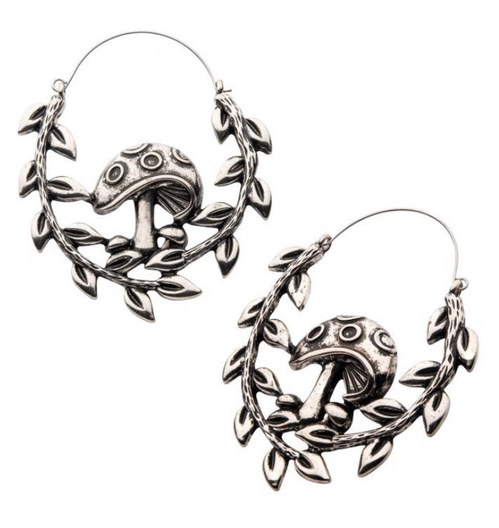 Earrings - Mushroom Fern-hotRAGS.com