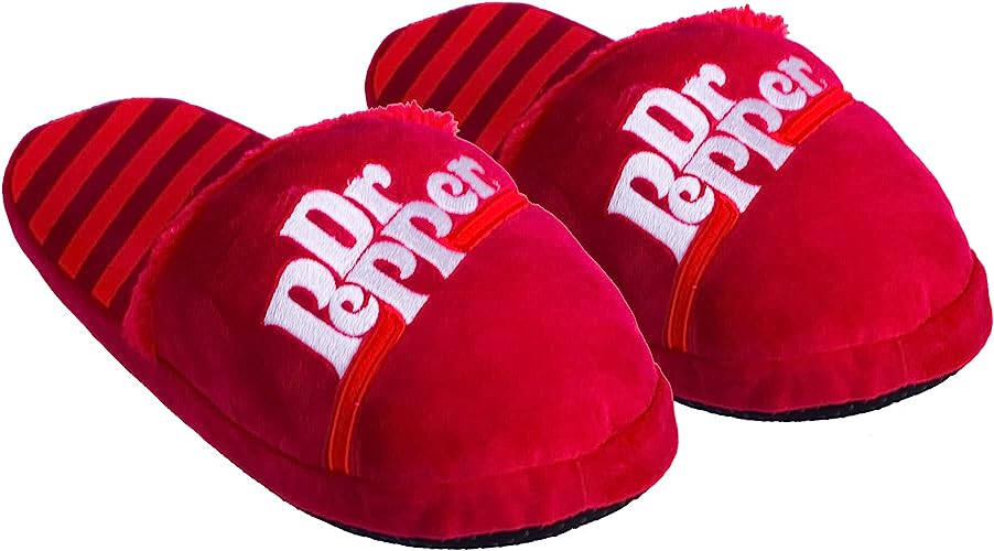 Dr Pepper Fuzzy Slippers-hotRAGS.com