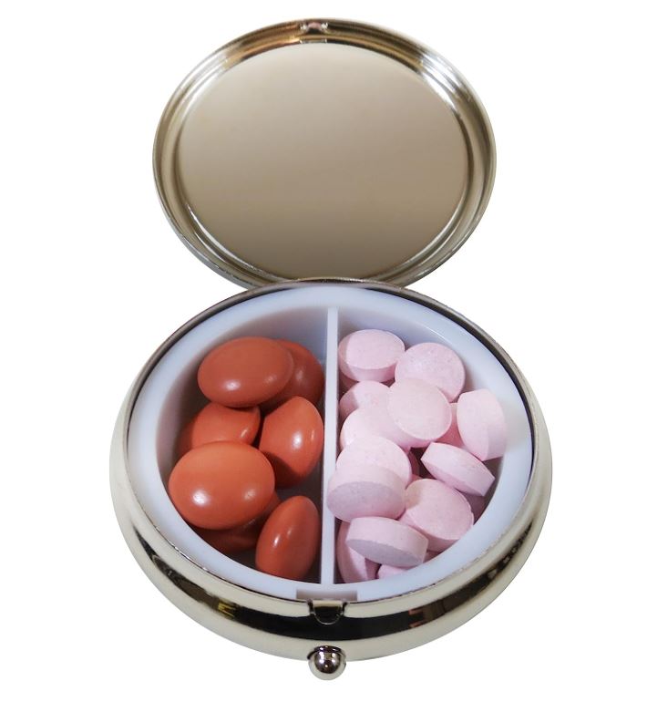 Mother's Little Helper Pill Box - Compact 1 or 2 Compartment Medicine Case-hotRAGS.com