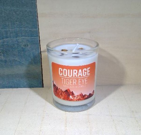 Candle - Courage Energy Stone Tiger's Eye-hotRAGS.com