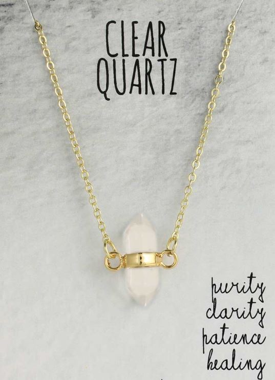 Healing Crystal Clear Quartz Stone Necklace-hotRAGS.com